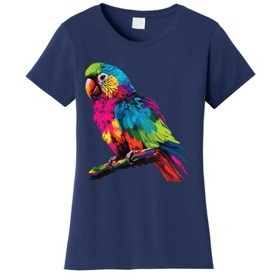 Colorful Scarlet Macaw Parrot Bird For Lover Birdwatching Women's T-Shirt