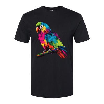 Colorful Scarlet Macaw Parrot Bird For Lover Birdwatching Softstyle CVC T-Shirt