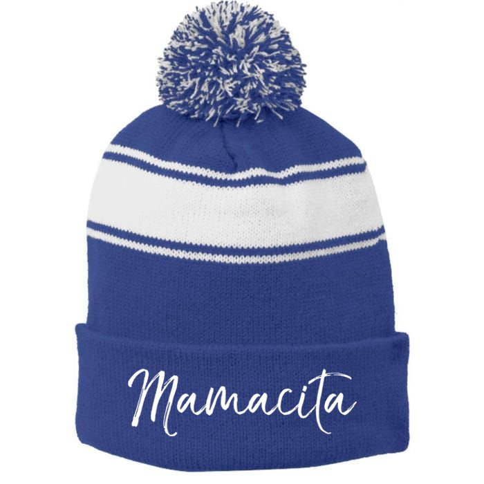 Cute Spanish Mothers Day Gift En Español Quote Mamacita Gift Stripe Pom Pom Beanie