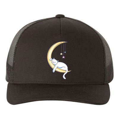 Cat Slepping Moon Yupoong Adult 5-Panel Trucker Hat