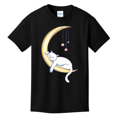 Cat Slepping Moon Kids T-Shirt