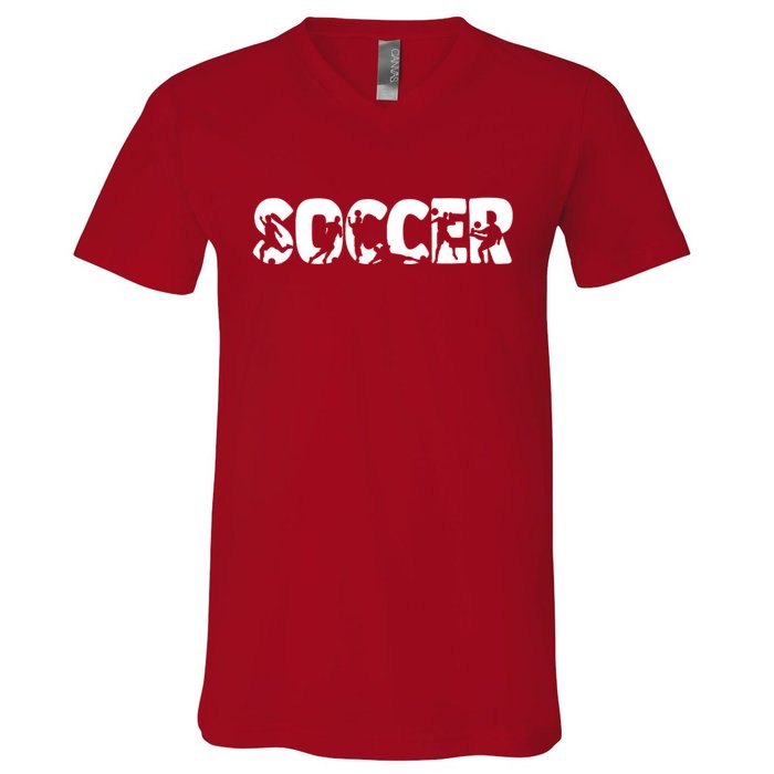 Cool Soccer Moves Mashup Name Letters V-Neck T-Shirt