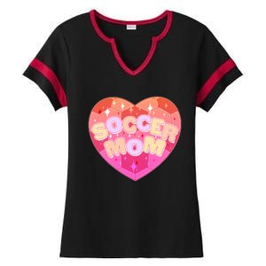 Cute Soccer Mom Soccer Ball Heart Ladies Halftime Notch Neck Tee