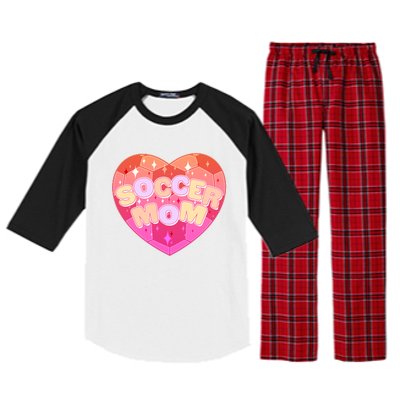 Cute Soccer Mom Soccer Ball Heart Raglan Sleeve Pajama Set