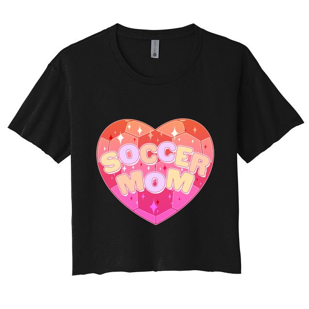 Cute Soccer Mom Soccer Ball Heart Crop Top