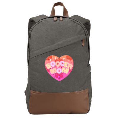 Cute Soccer Mom Soccer Ball Heart Cotton Canvas Backpack