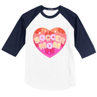 Cute Soccer Mom Soccer Ball Heart Baseball Sleeve Shirt