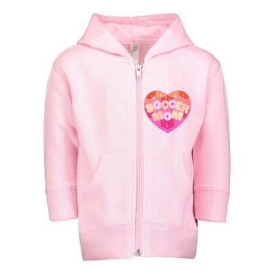 Cute Soccer Mom Soccer Ball Heart Toddler Zip Fleece Hoodie