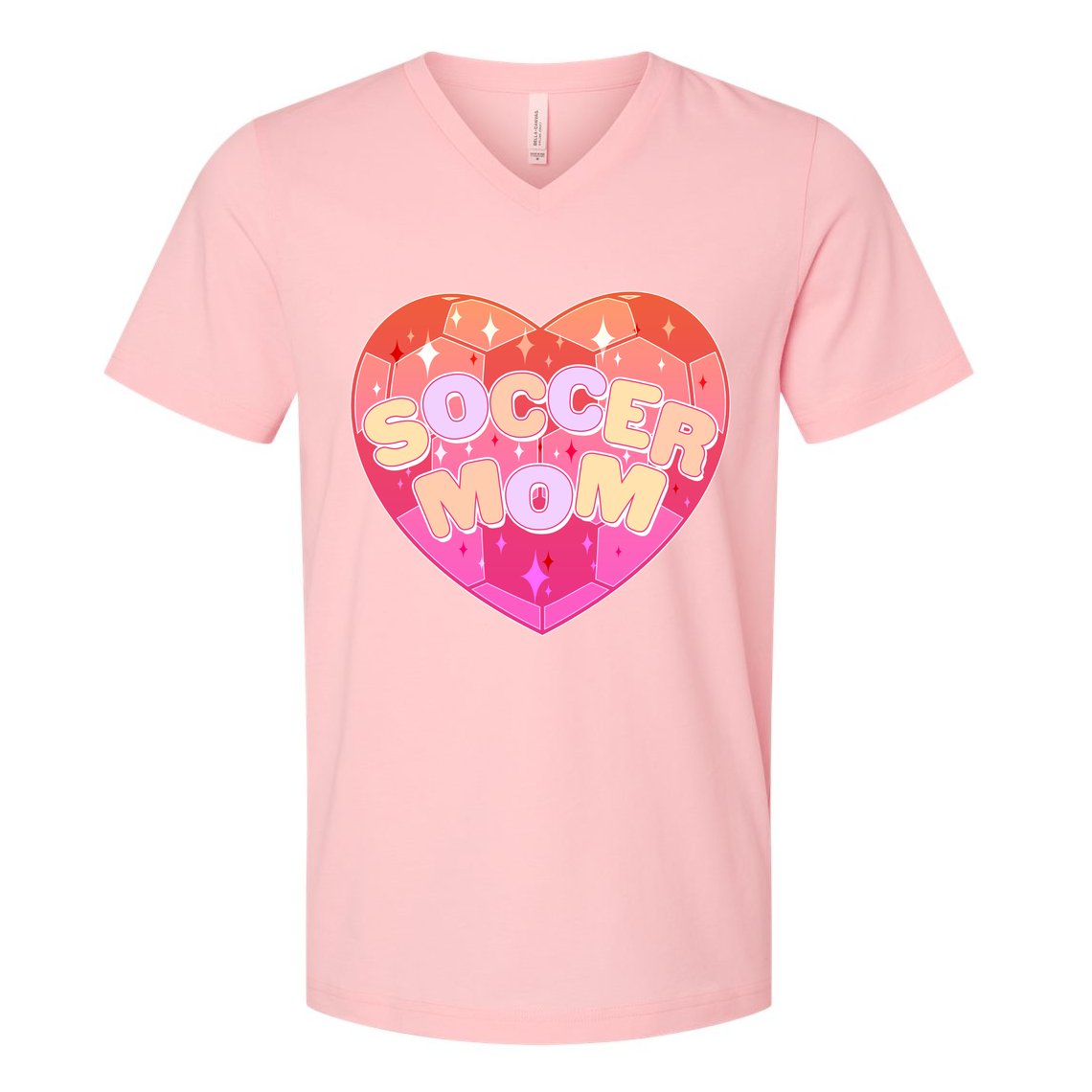 Cute Soccer Mom Soccer Ball Heart V-Neck T-Shirt