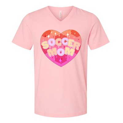 Cute Soccer Mom Soccer Ball Heart V-Neck T-Shirt