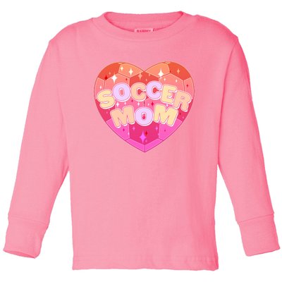 Cute Soccer Mom Soccer Ball Heart Toddler Long Sleeve Shirt