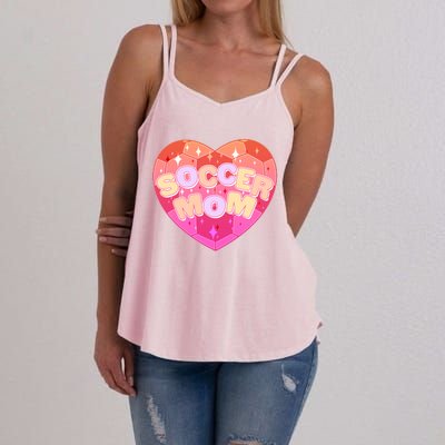 Cute Soccer Mom Soccer Ball Heart Women's Strappy Tank