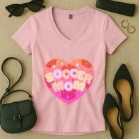 Cute Soccer Mom Soccer Ball Heart Women's V-Neck T-Shirt