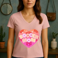 Cute Soccer Mom Soccer Ball Heart Women's V-Neck T-Shirt