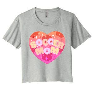 Cute Soccer Mom Soccer Ball Heart Women's Crop Top Tee