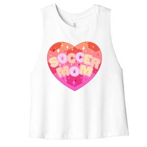 Cute Soccer Mom Soccer Ball Heart Women's Racerback Cropped Tank