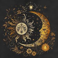 Celestial Sun Moon Flower Astrology Moon Phases 7 Panel Mesh Trucker Snapback Hat