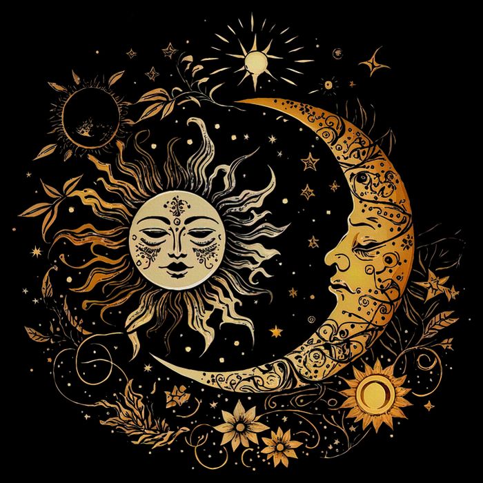 Celestial Sun Moon Flower Astrology Moon Phases Impact Tech Backpack