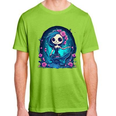 Cute Skeleton Mermaid Halloween Adult ChromaSoft Performance T-Shirt