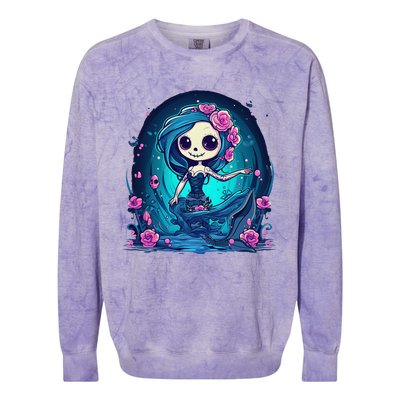 Cute Skeleton Mermaid Halloween Colorblast Crewneck Sweatshirt