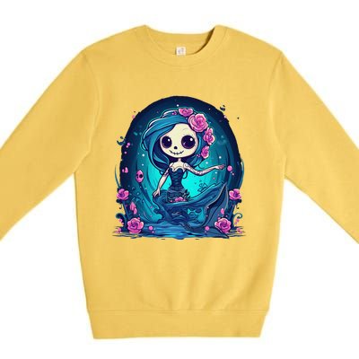 Cute Skeleton Mermaid Halloween Premium Crewneck Sweatshirt