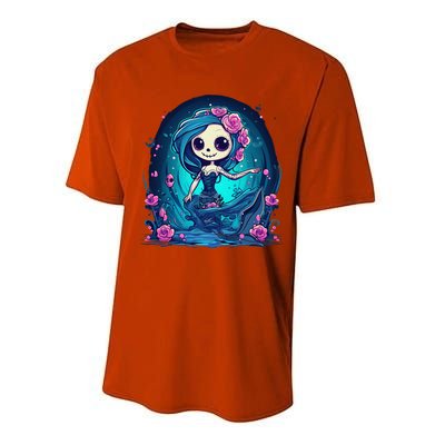 Cute Skeleton Mermaid Halloween Performance Sprint T-Shirt