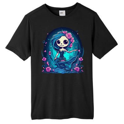 Cute Skeleton Mermaid Halloween Tall Fusion ChromaSoft Performance T-Shirt