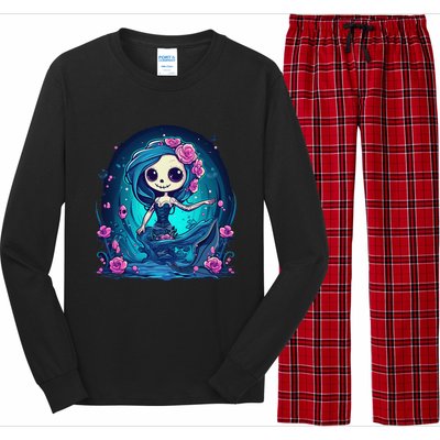 Cute Skeleton Mermaid Halloween Long Sleeve Pajama Set