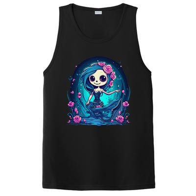 Cute Skeleton Mermaid Halloween PosiCharge Competitor Tank