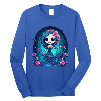 Cute Skeleton Mermaid Halloween Long Sleeve Shirt