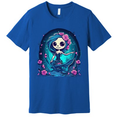 Cute Skeleton Mermaid Halloween Premium T-Shirt