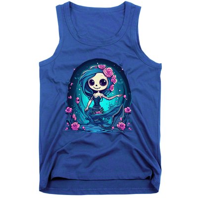 Cute Skeleton Mermaid Halloween Tank Top