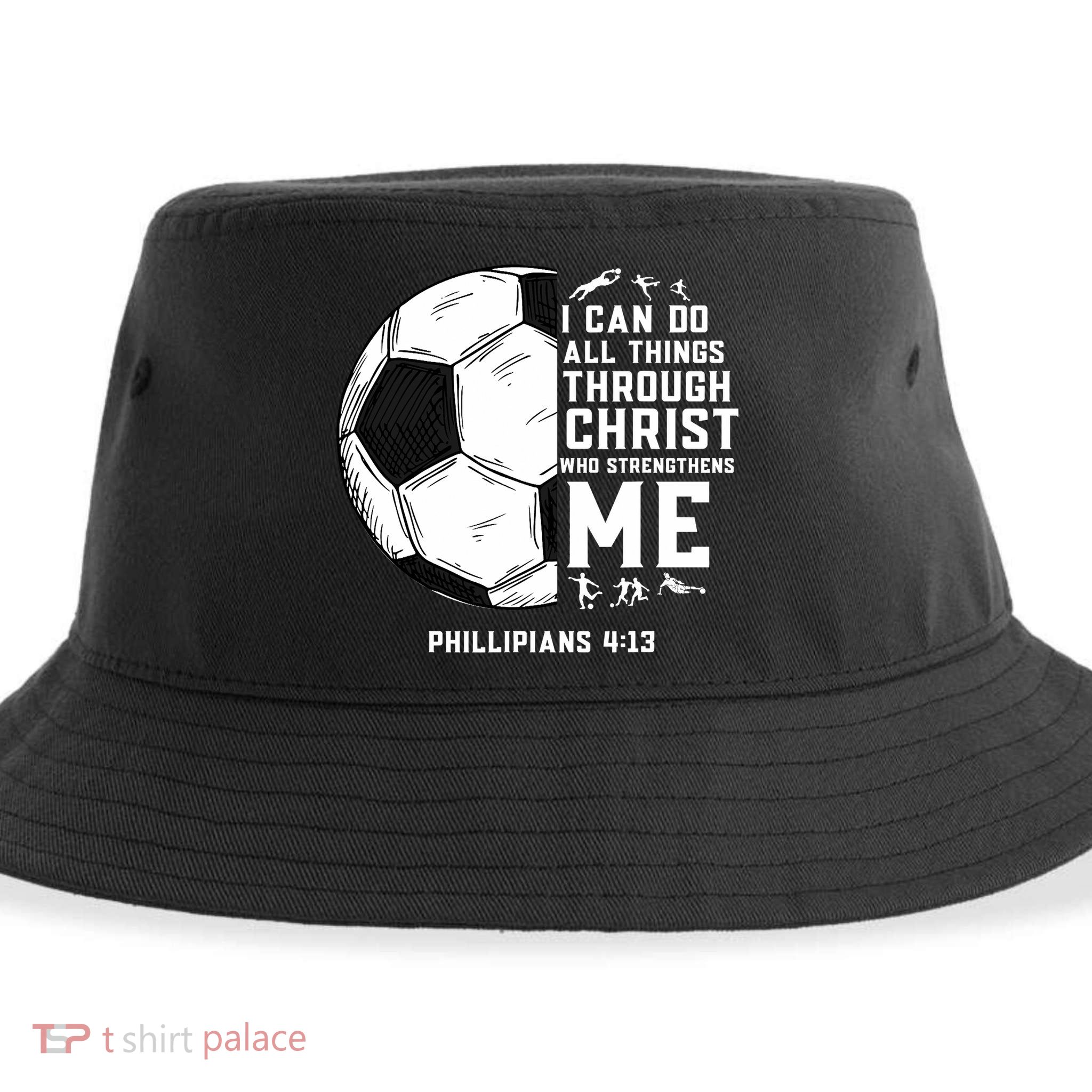 Christian Soccer Men Boys Religious Sustainable Bucket Hat