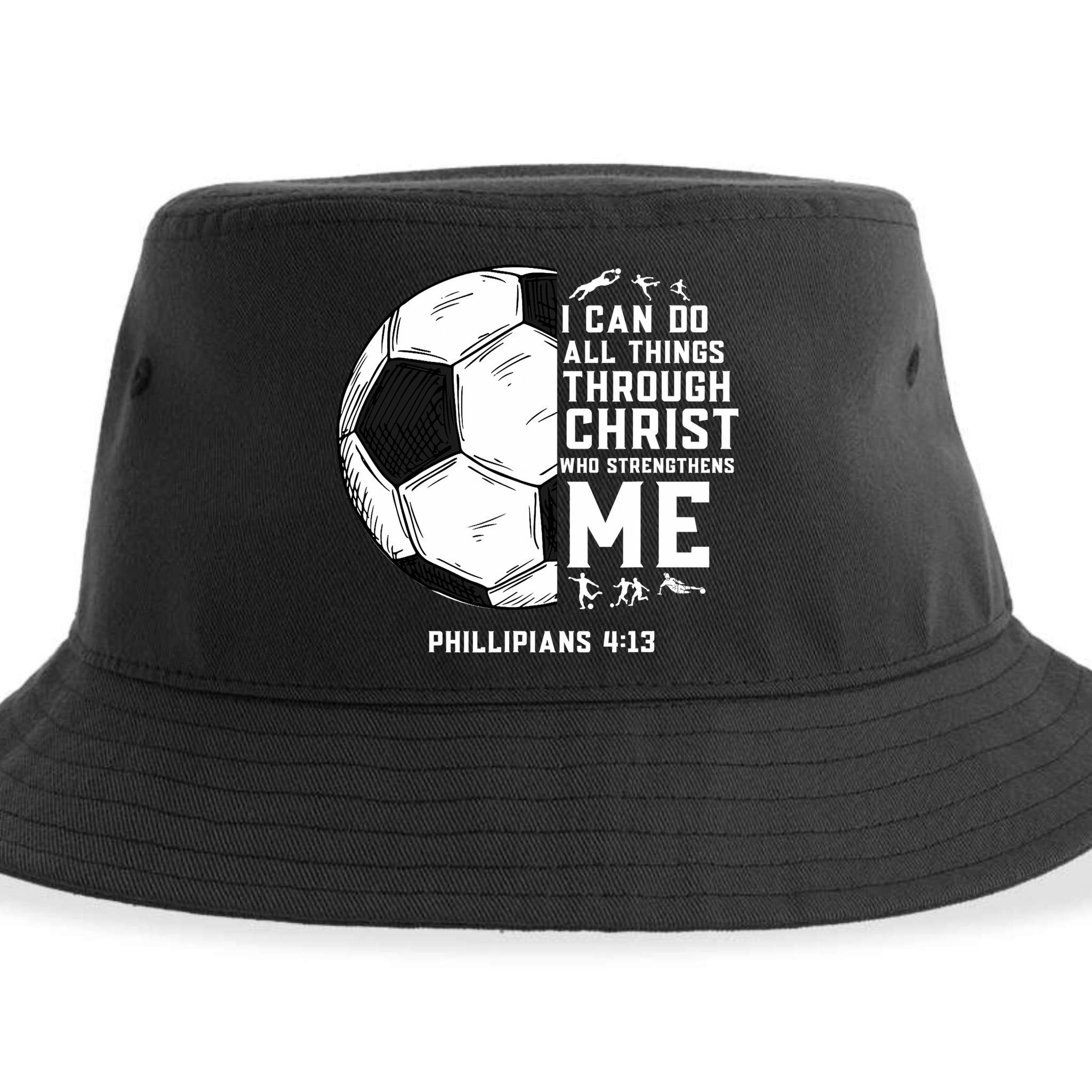 Christian Soccer Men Boys Religious Sustainable Bucket Hat