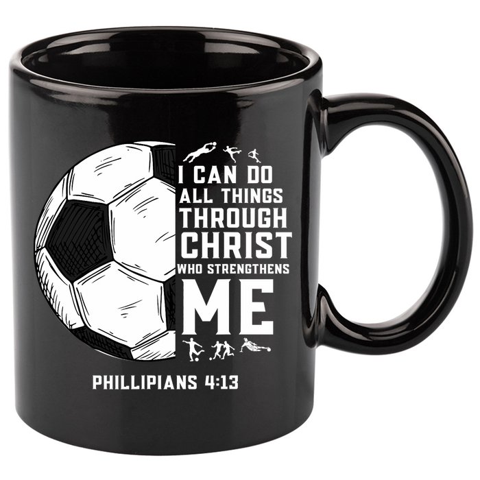Christian Soccer Men Boys Religious 11oz C Handle Ceramic Mug