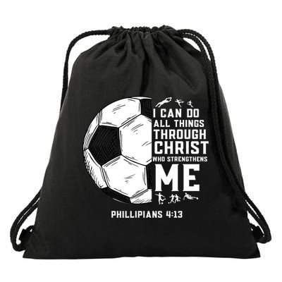 Christian Soccer Men Boys Religious Drawstring Bag