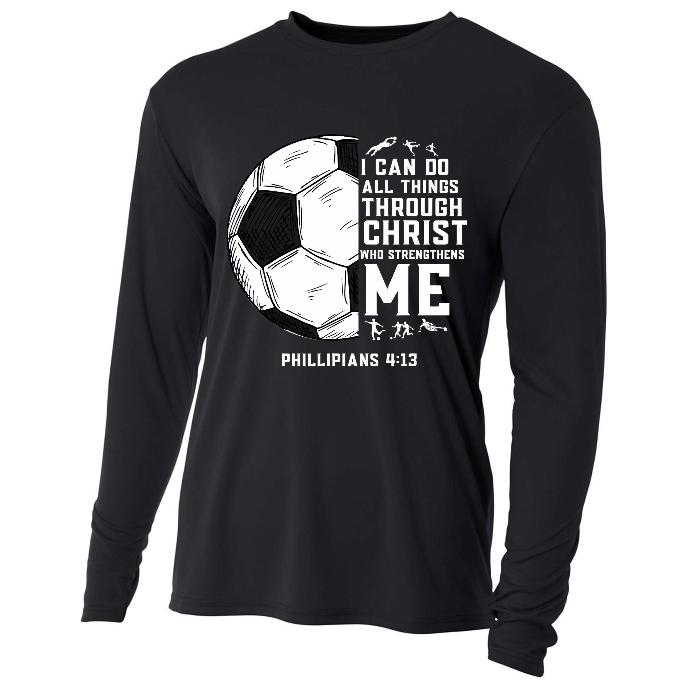 Christian Soccer Men Boys Religious Cooling Performance Long Sleeve Crew