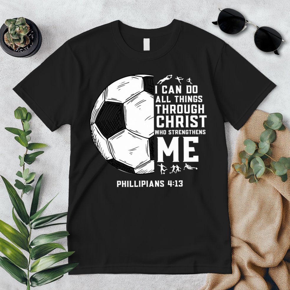 Christian Soccer Men Boys Religious Premium T-Shirt