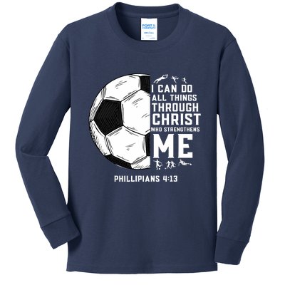 Christian Soccer Men Boys Religious Kids Long Sleeve Shirt