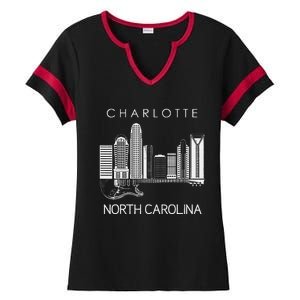 Charlotte Souvenir Men North Carolina Souvenir Music Guitar Ladies Halftime Notch Neck Tee