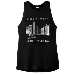 Charlotte Souvenir Men North Carolina Souvenir Music Guitar Ladies PosiCharge Tri-Blend Wicking Tank