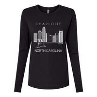 Charlotte Souvenir Men North Carolina Souvenir Music Guitar Womens Cotton Relaxed Long Sleeve T-Shirt