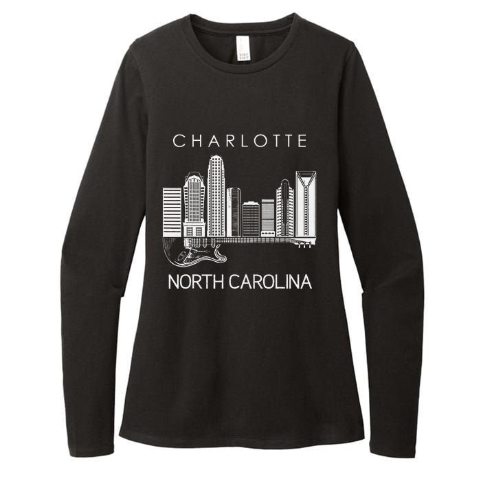 Charlotte Souvenir Men North Carolina Souvenir Music Guitar Womens CVC Long Sleeve Shirt