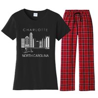 Charlotte Souvenir Men North Carolina Souvenir Music Guitar Women's Flannel Pajama Set