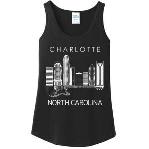 Charlotte Souvenir Men North Carolina Souvenir Music Guitar Ladies Essential Tank