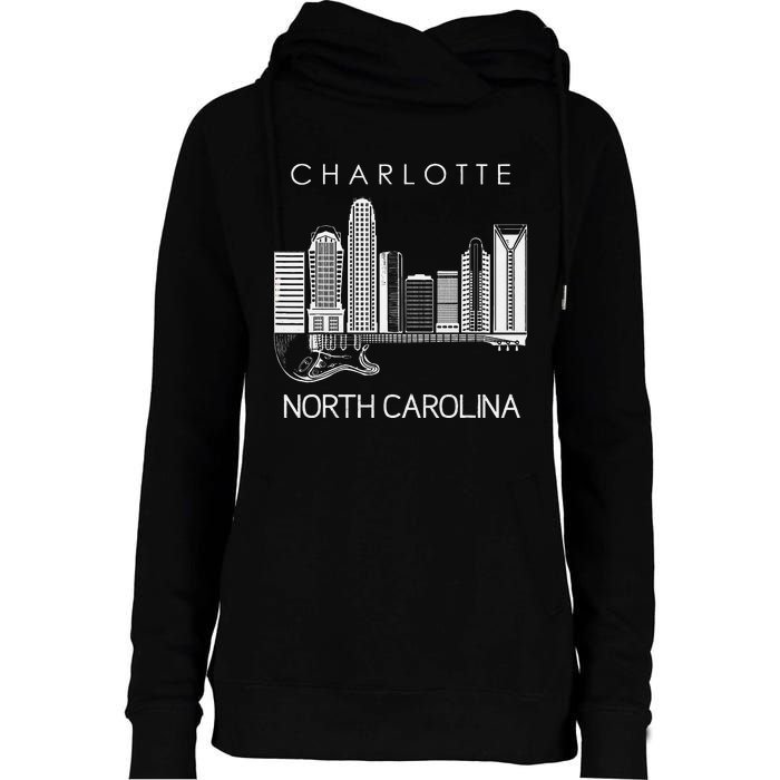 Charlotte Souvenir Men North Carolina Souvenir Music Guitar Womens Funnel Neck Pullover Hood