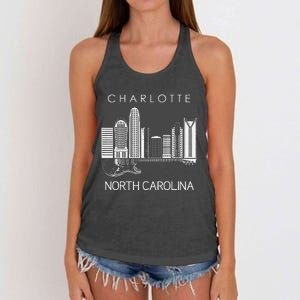 Charlotte Souvenir Men North Carolina Souvenir Music Guitar Women's Knotted Racerback Tank