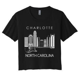 Charlotte Souvenir Men North Carolina Souvenir Music Guitar Women's Crop Top Tee