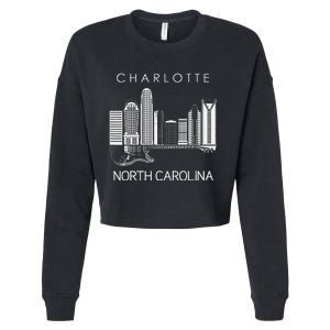 Charlotte Souvenir Men North Carolina Souvenir Music Guitar Cropped Pullover Crew