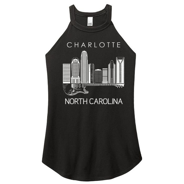 Charlotte Souvenir Men North Carolina Souvenir Music Guitar Women's Perfect Tri Rocker Tank